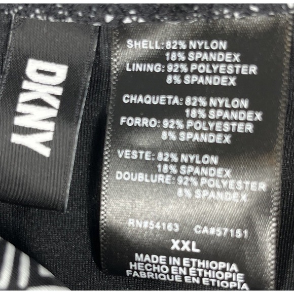 DKNY Bandeau  One Piece Swim Suit Women's XXL Black White Geo Print - Picture 11 of 15